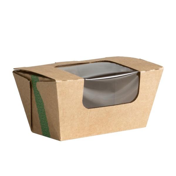 Clam Window Kraft No Leak 13 x 8cm Microflute Carton 480 - Vegware
