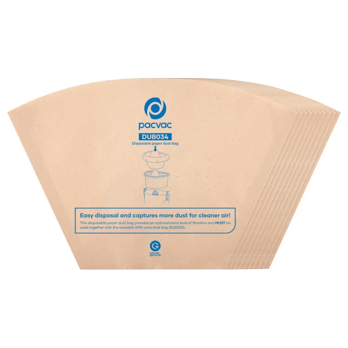 Pacvac Velo 2bd Gen Paper Vac Bags 10pack