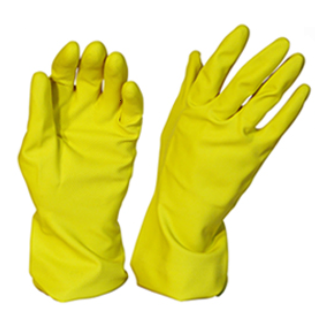 Silverlined Rubber Gloves X-Large Yellow (Pack 12 pairs) - Selfgard