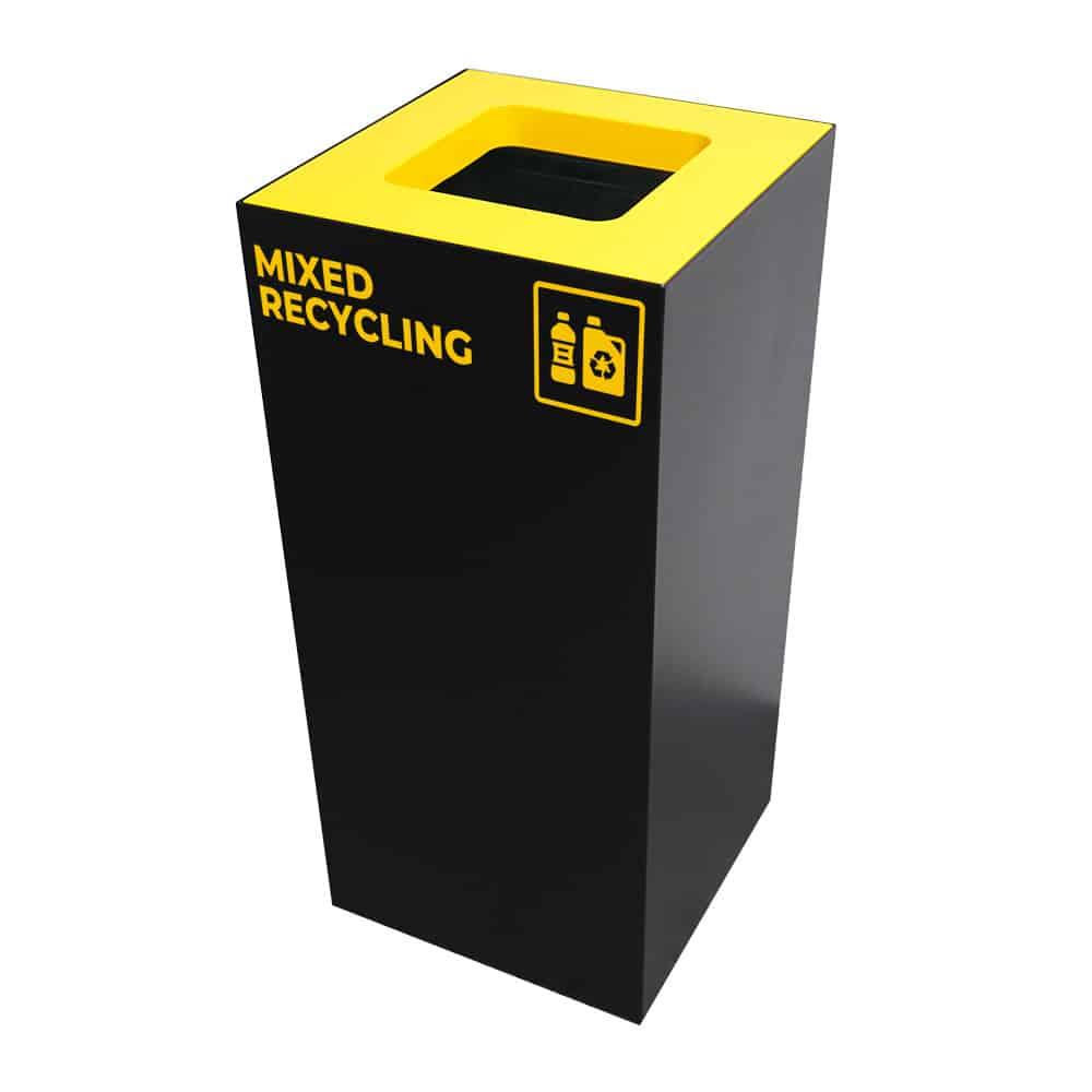 Waste Recycling Station Bin – Yellow Lid – Mixed Recycling