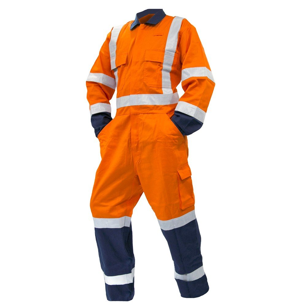 Overall Ls,240Gsm Poly/Cotton, Orange/Navy Ttmc-W-Size 5