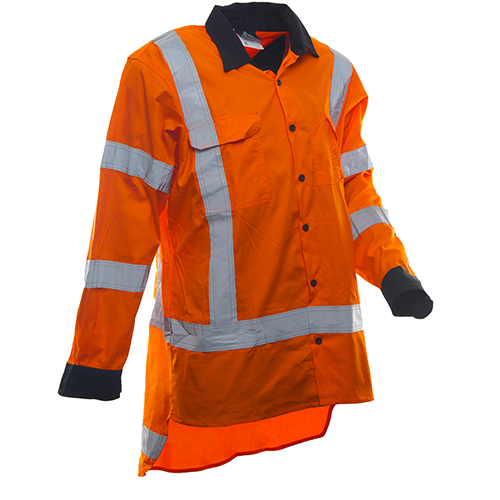 150 Gsm Cotton Shirt, Ls,Orange, Ttmc-Size 2Xl