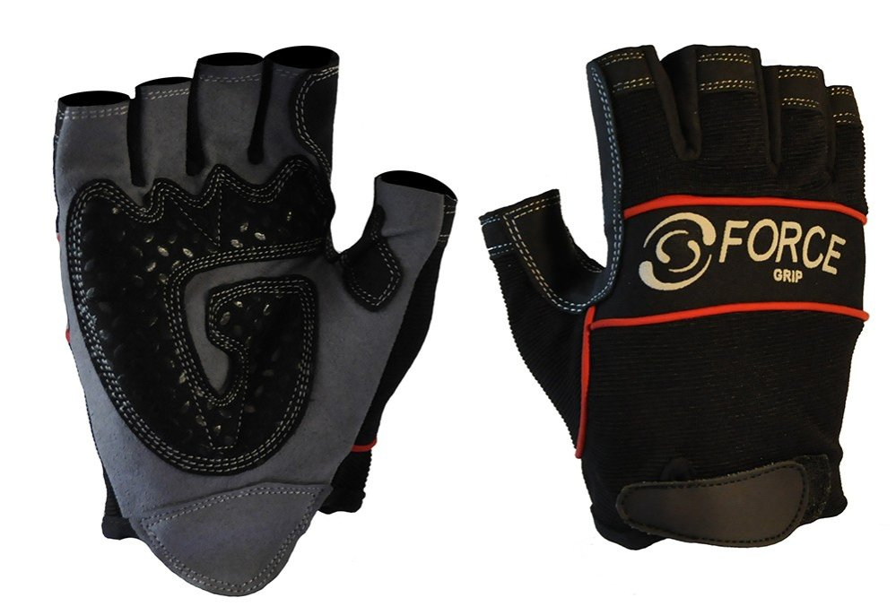 Fingerless Mechanics Glove, Black-Size M