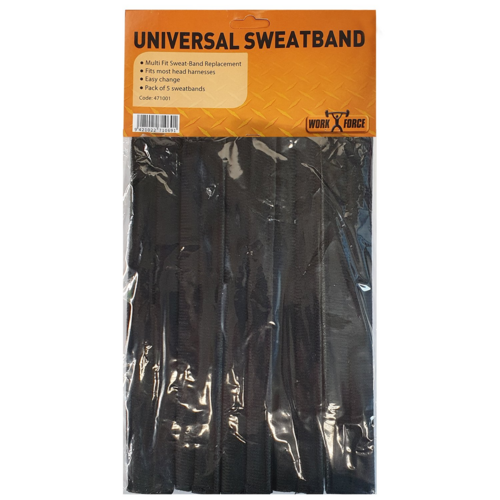 Replacement Sweat Band, Velcro Closure, 5/Bag