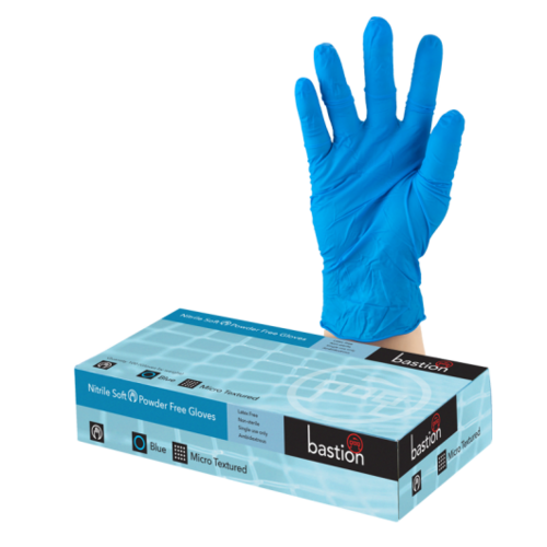 Bastion Nitrile Soft Blue P/F Gloves XSmall - UniPak