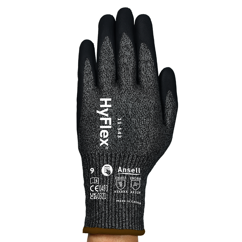 Ansell HyFlex 11-543 Nitrile-Coated Cut Resistant Gloves – Designed for Demanding Applications - 2XL