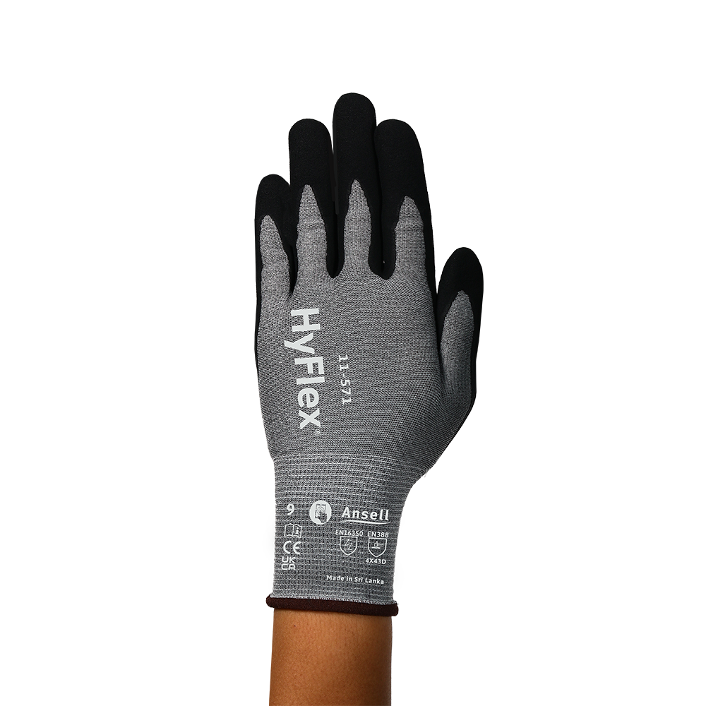 Ansell Hyflex 11-571 Nitrile-Coated Cut Resistant Gloves – Lightweight and Durable - XS