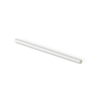 Paper Straw Endura White  8mm X 185mm Unwrapped White 8MM X 185MM      - Detpak